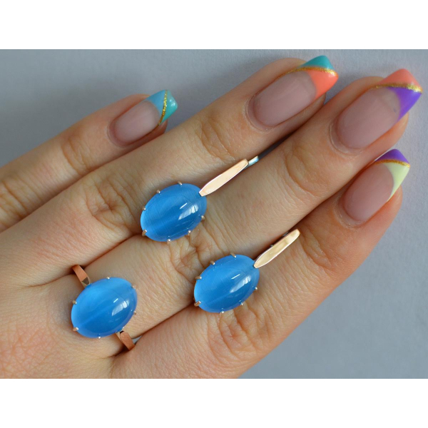 Серебряный комплект с золотыми пластинами (147)