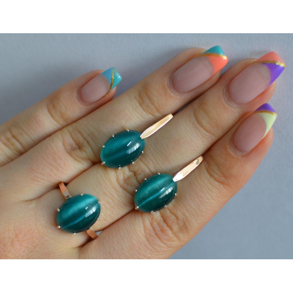 Серебряный комплект с золотыми пластинами (147)