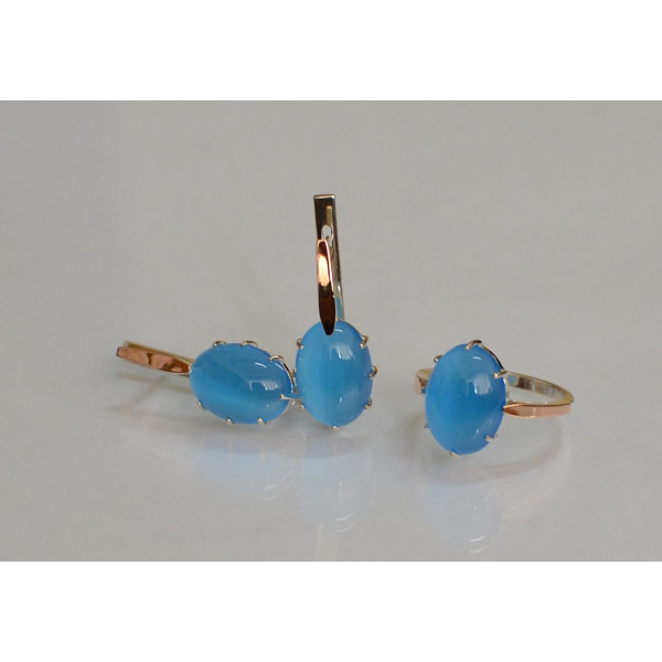 Серебряный комплект с золотыми пластинами (147)