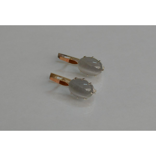 Серебряные серьги с золотыми накладками (147с)