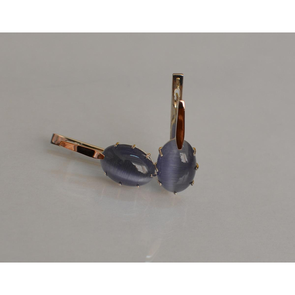 Серебряные серьги с золотыми накладками (147с)