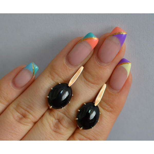 Серебряные серьги с золотыми накладками (147с)