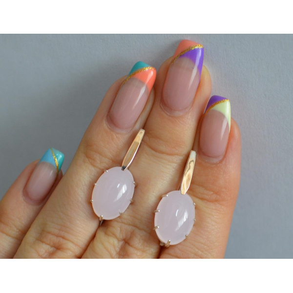 Серебряные серьги с золотыми накладками (147с)