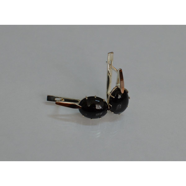 Серебряные серьги с золотыми накладками (147с)