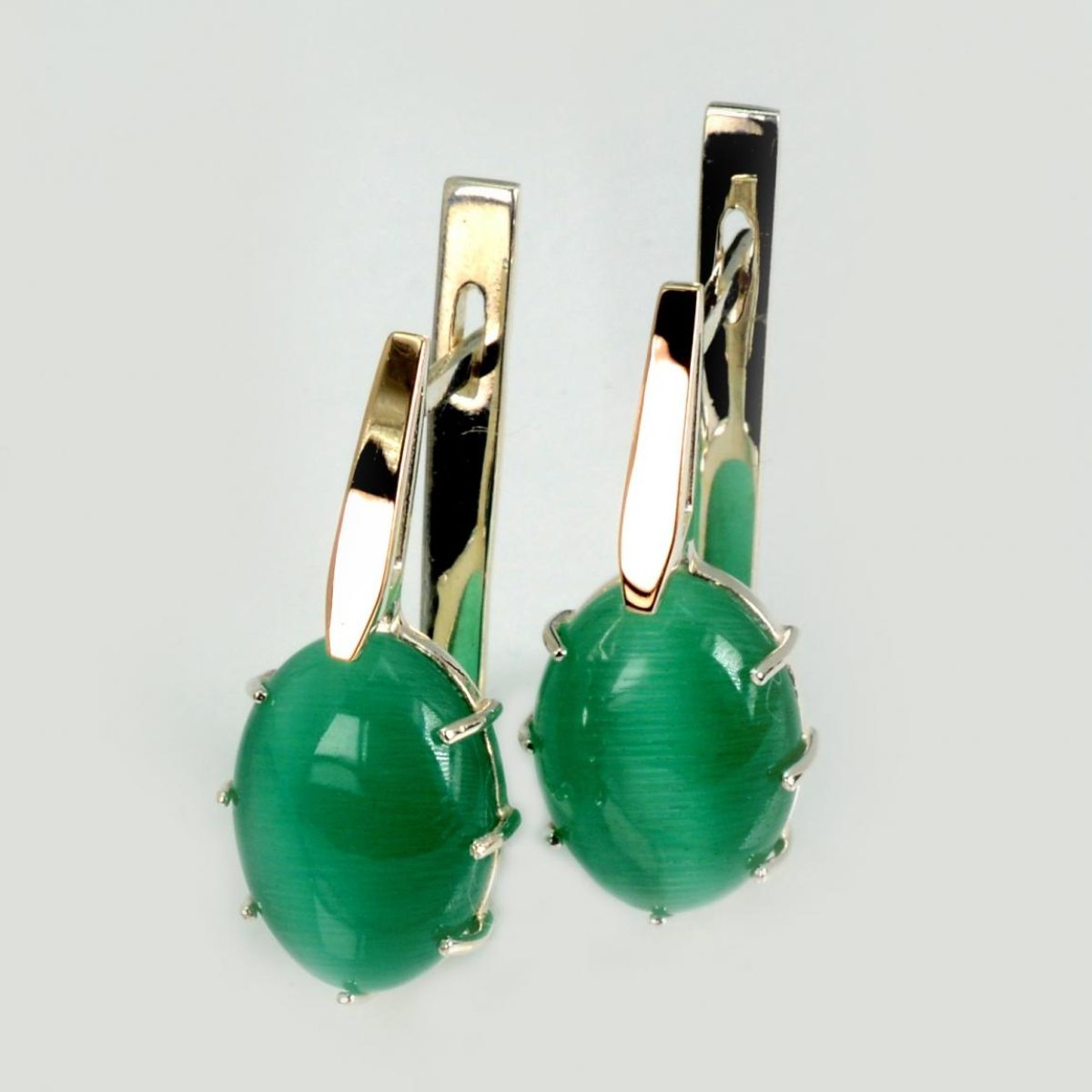 Серебряные серьги с золотыми накладками (147с)