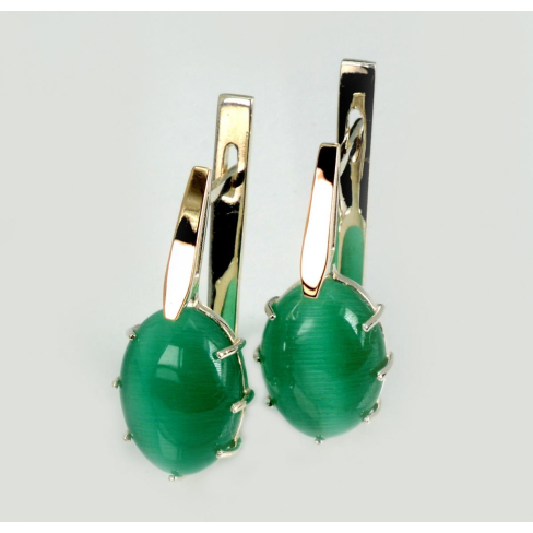 Срібні сережки з золотими накладками