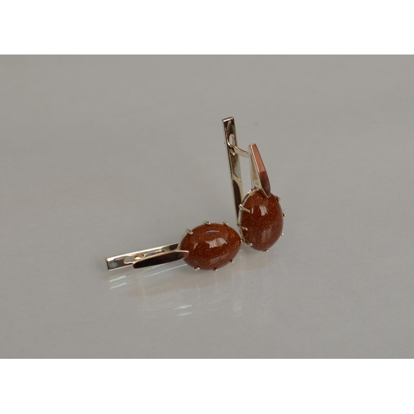 Серебряные серьги с золотыми накладками (147с)