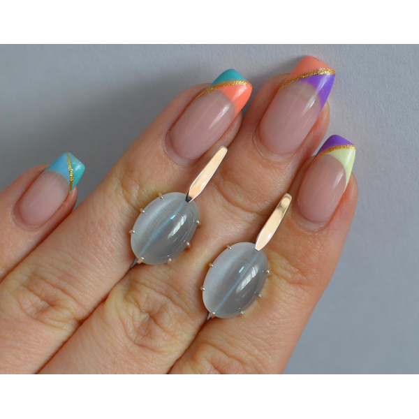 Серебряные серьги с золотыми накладками (147с)