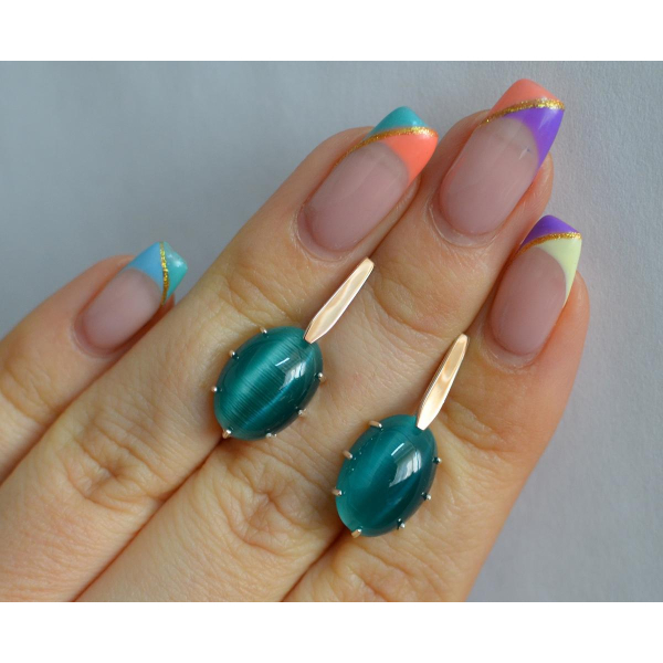 Серебряные серьги с золотыми накладками (147с)