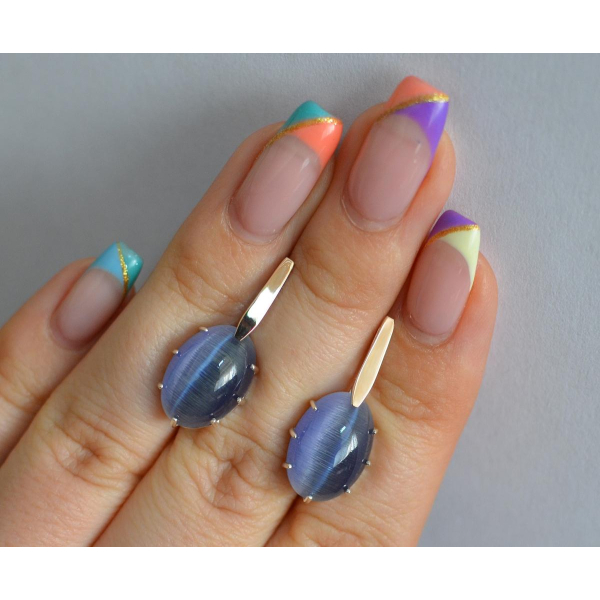 Серебряные серьги с золотыми накладками (147с)