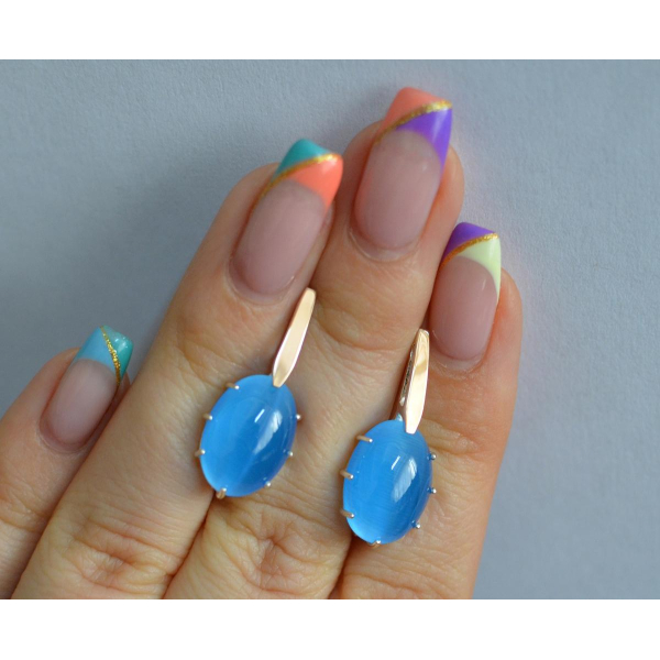 Серебряные серьги с золотыми накладками (147с)