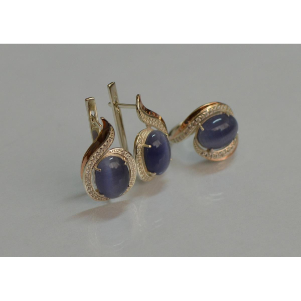 Серебряный гарнитур с золотыми пластинами (148)