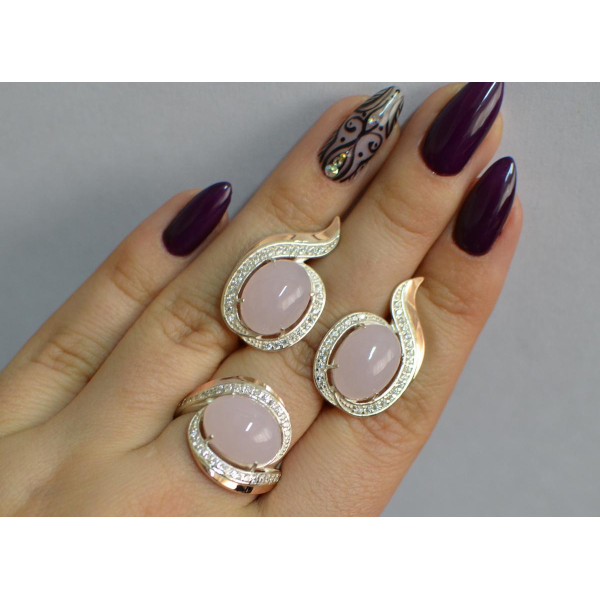 Серебряный гарнитур с золотыми пластинами (148)