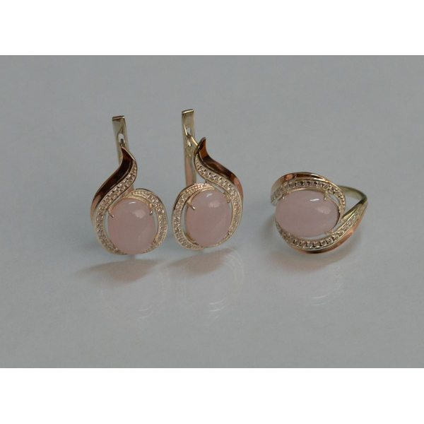 Серебряный гарнитур с золотыми пластинами (148)