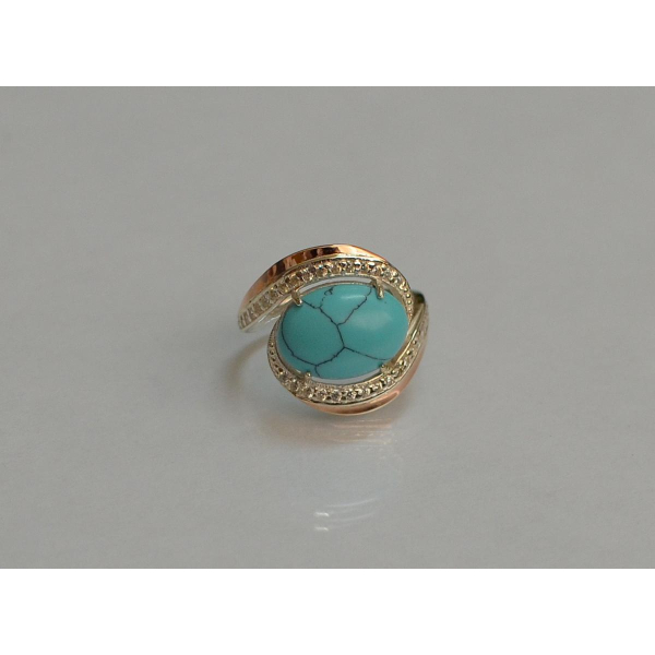 Серебряное кольцо с золотом (148к)