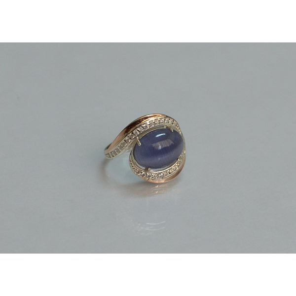 Серебряное кольцо с золотом (148к)