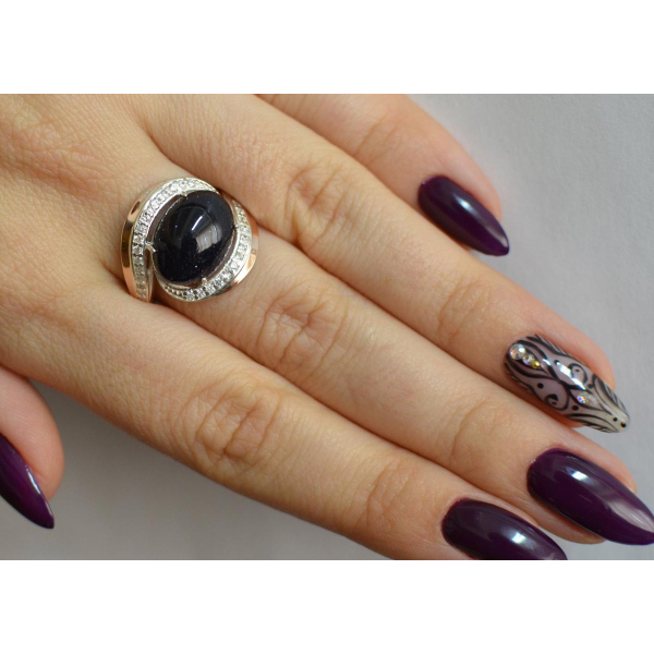 Серебряное кольцо с золотом (148к)