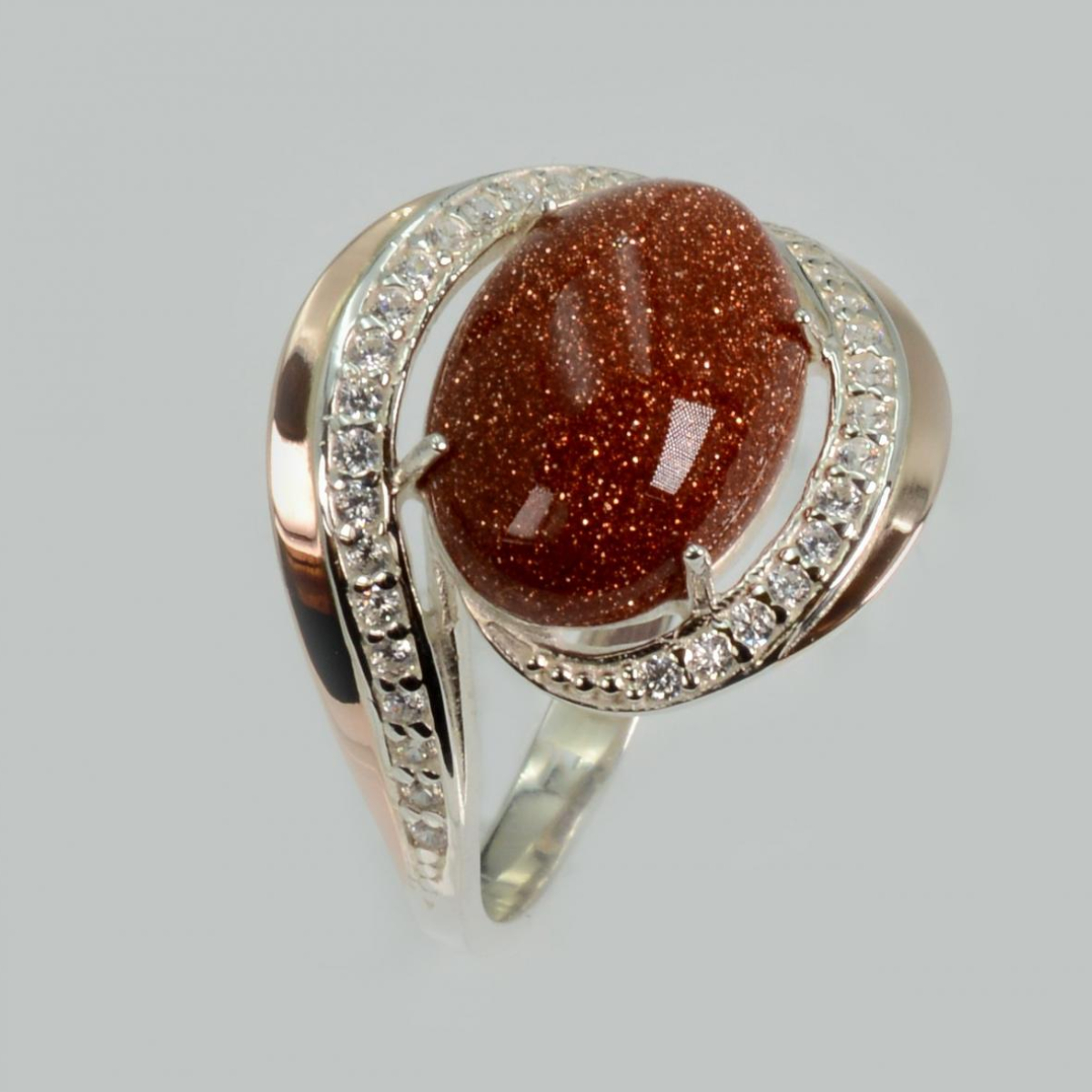 Серебряное кольцо с золотом (148к)