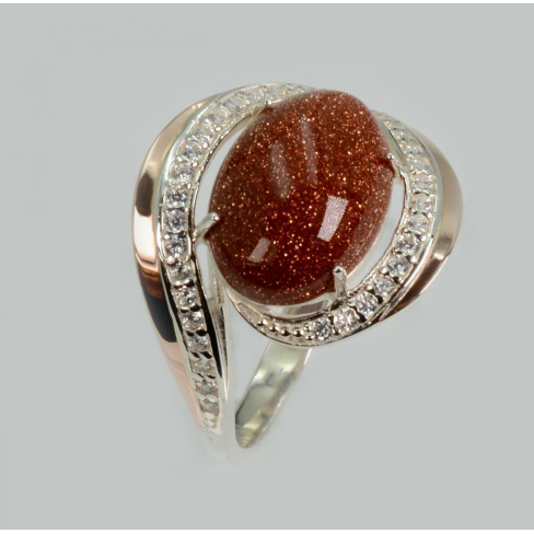 Срібна каблучка з золотом