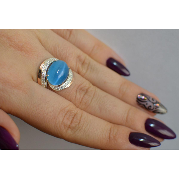 Серебряное кольцо с золотом (148к)