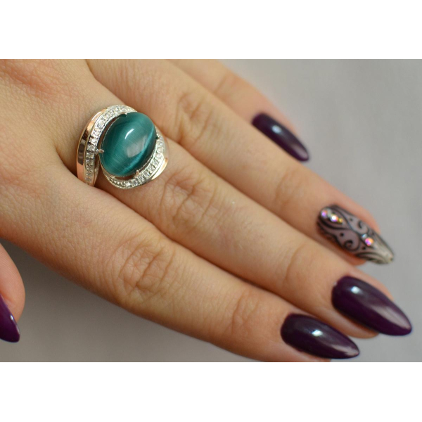 Серебряное кольцо с золотом (148к)