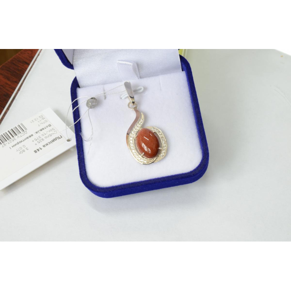 Серебряная подвеска с золотими вставками (148п)