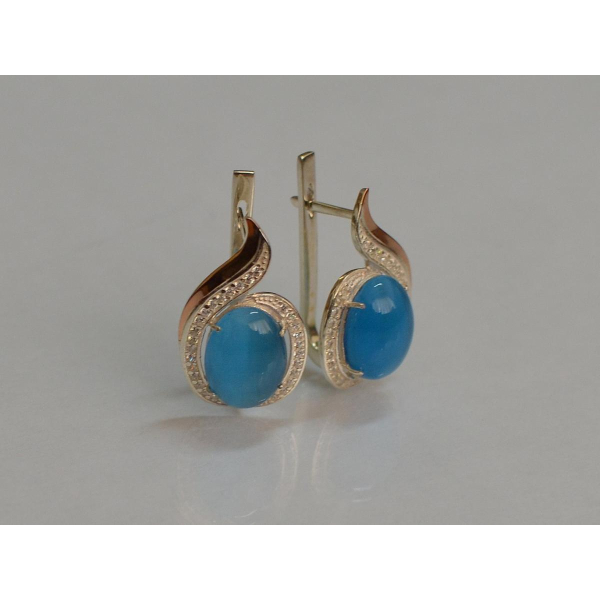 Серебряное кольцо с золотыми вставками (148с)