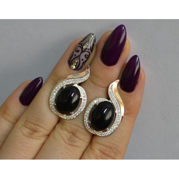 Серебряное кольцо с золотыми вставками (148с)