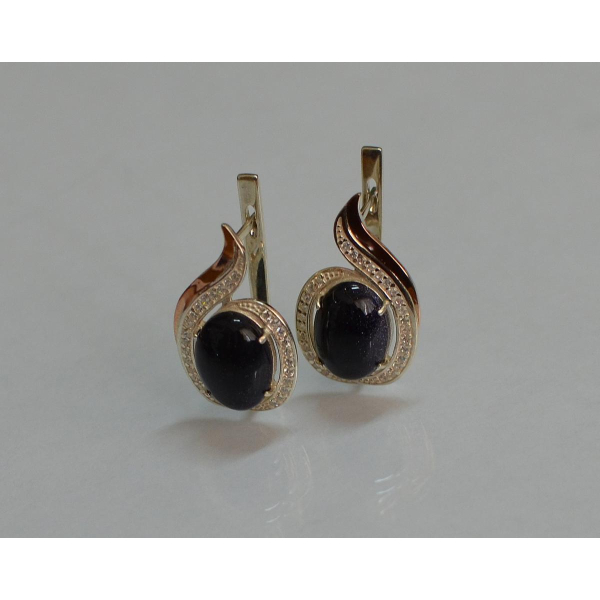 Серебряное кольцо с золотыми вставками (148с)