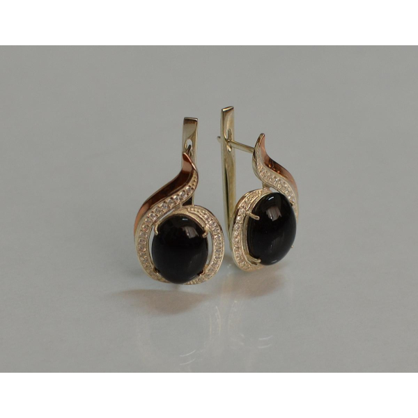 Серебряное кольцо с золотыми вставками (148с)