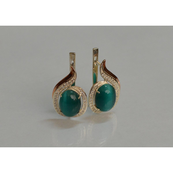 Серебряное кольцо с золотыми вставками (148с)