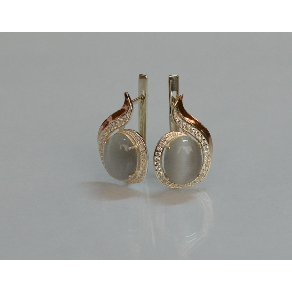 Серебряное кольцо с золотыми вставками (148с)