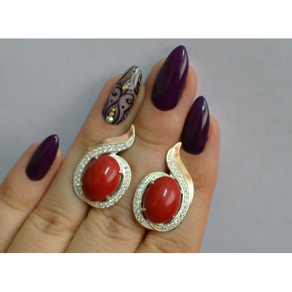 Серебряное кольцо с золотыми вставками (148с)