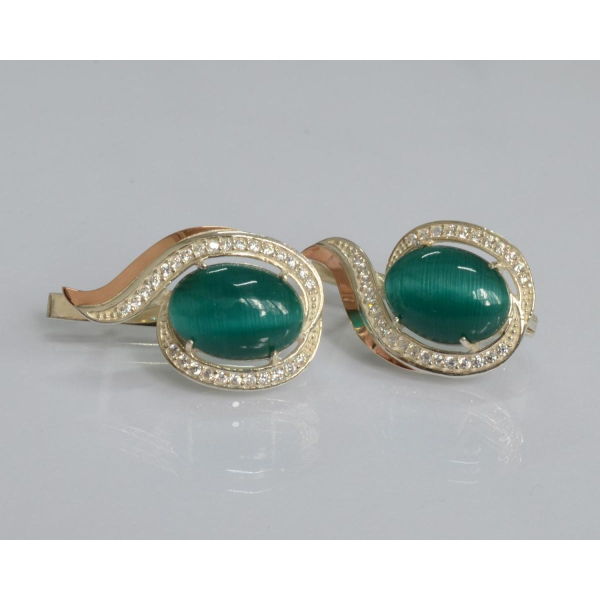 Серебряное кольцо с золотыми вставками (148с)