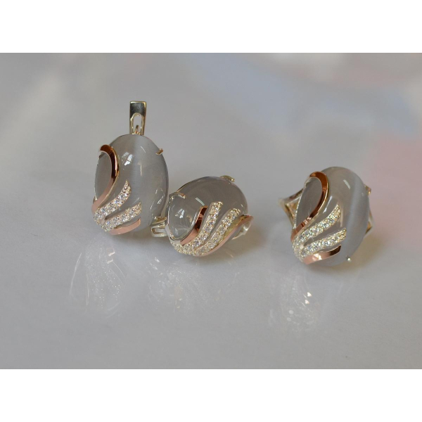 Серебряный гарнитур с золотыми накладками (149)