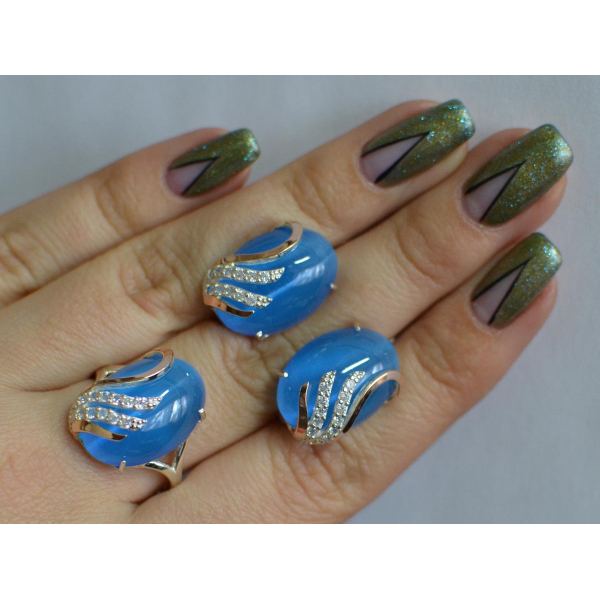 Серебряный гарнитур с золотыми накладками (149)