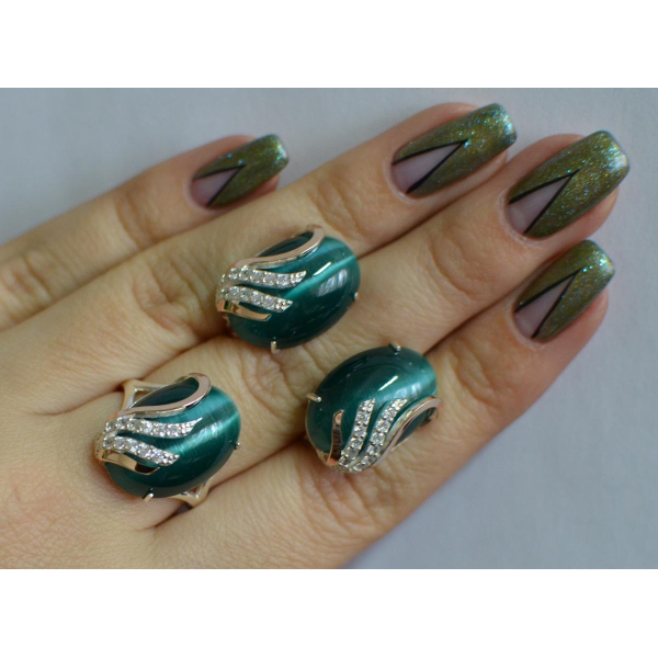 Серебряный гарнитур с золотыми накладками (149)