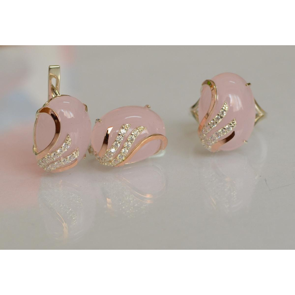 Серебряный гарнитур с золотыми накладками (149)