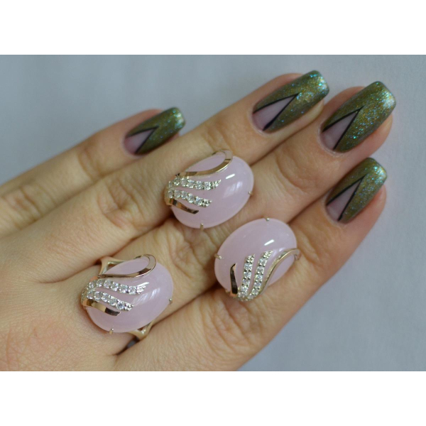 Серебряный гарнитур с золотыми накладками (149)