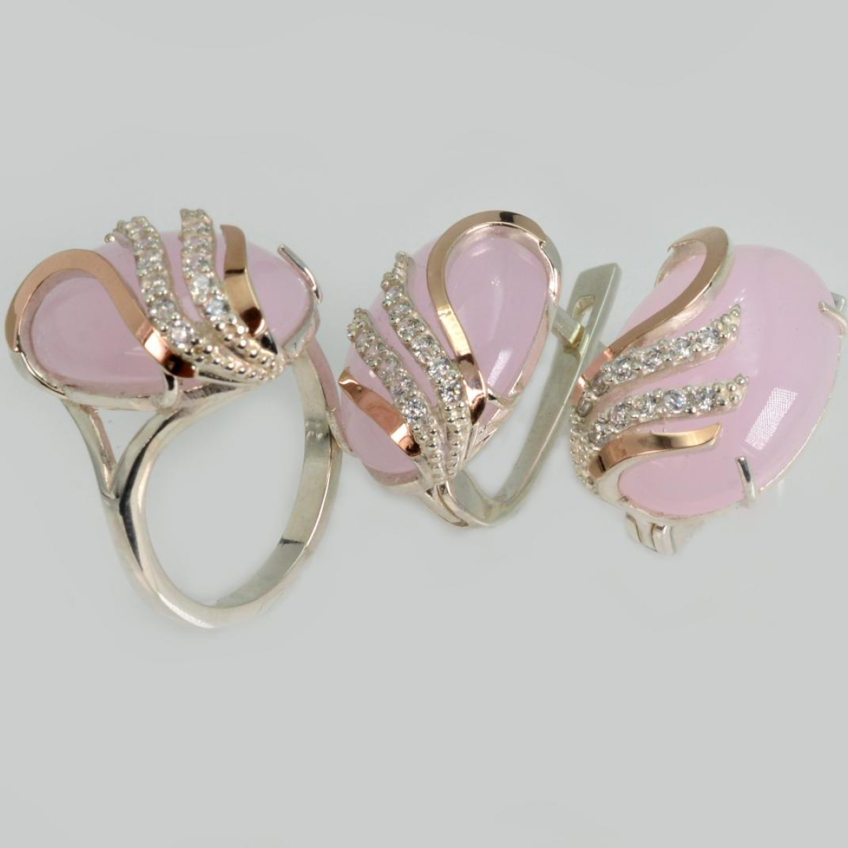 Серебряный гарнитур с золотыми накладками (149)