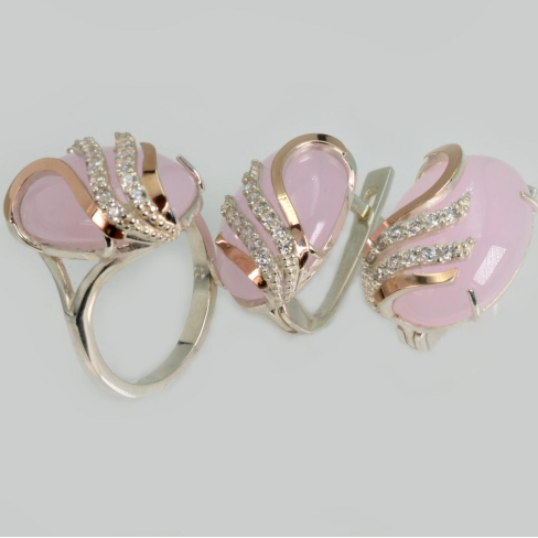 Серебряный гарнитур с золотыми накладками