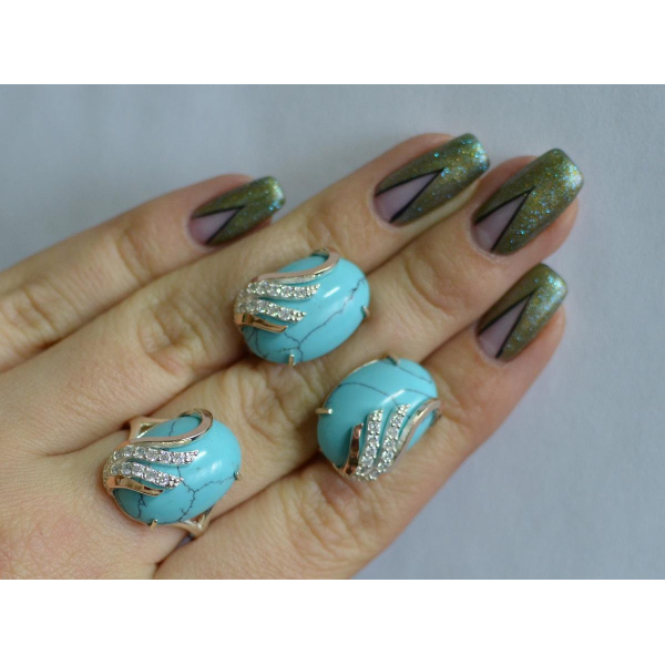 Серебряный гарнитур с золотыми накладками (149)