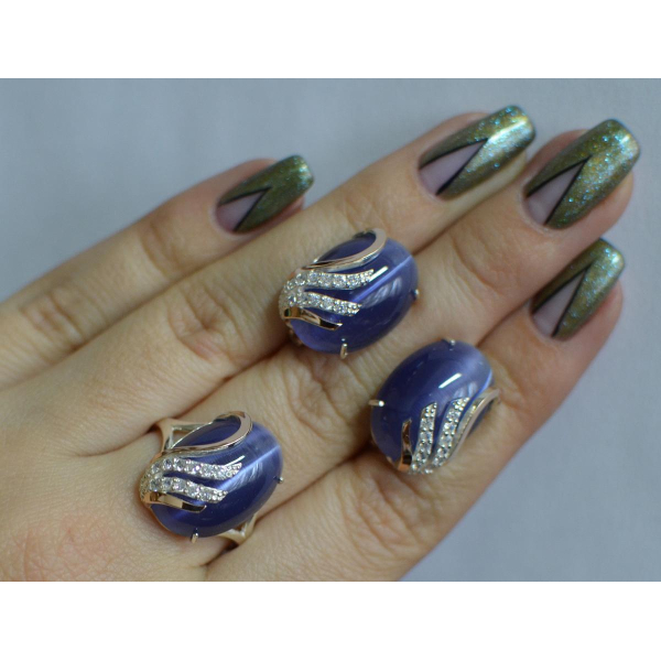 Серебряный гарнитур с золотыми накладками (149)