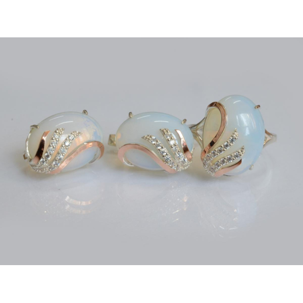 Серебряный гарнитур с золотыми накладками (149)