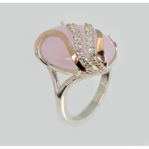 Кольцо из серебра с золотом