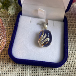 Серебряная подвеска с золотими вставками