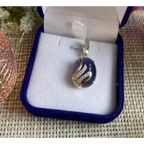 Серебряная подвеска с золотими вставками