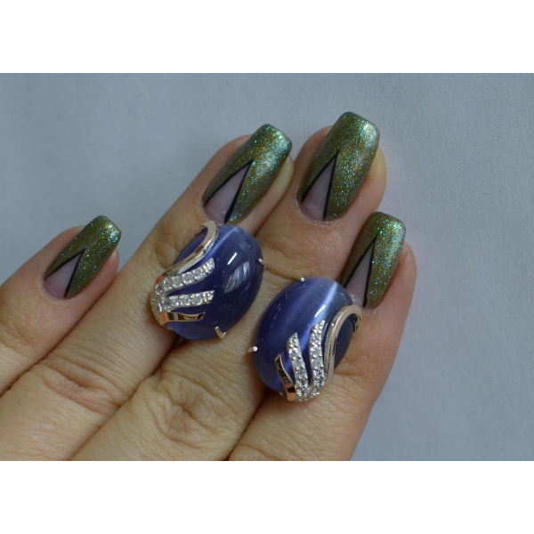 Серьги из серебра с золотом (149с)