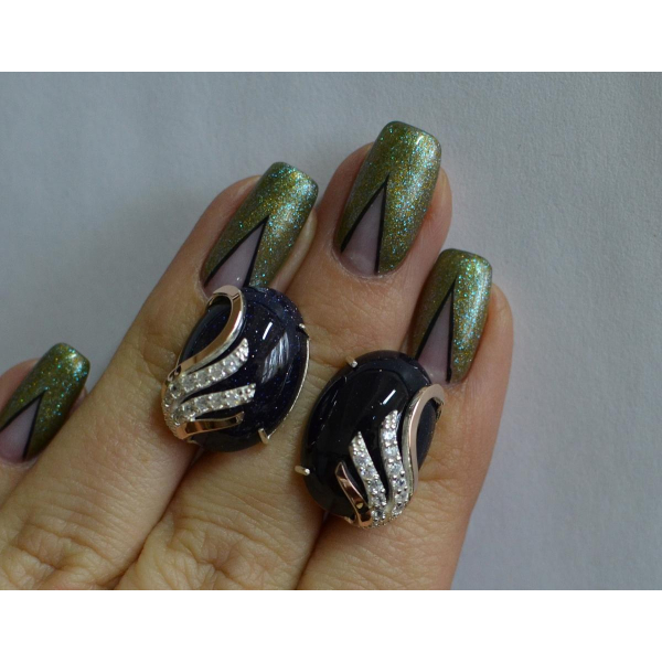 Серьги из серебра с золотом (149с)