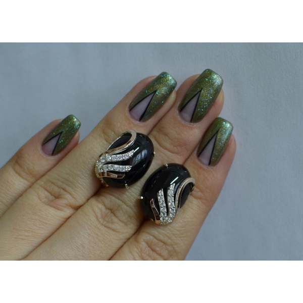 Серьги из серебра с золотом (149с)